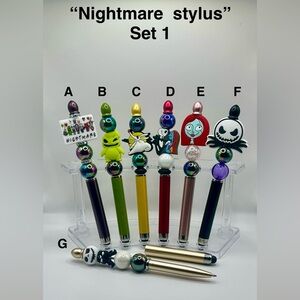 Set of 4- Nightmare beaded stylus & pen IN ONE!